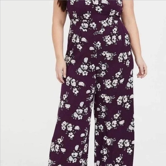 torrid Pants - Torrid Purple Floral Jumpsuit